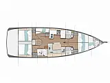 Sun Odyssey 490 5 cabins - Layout image