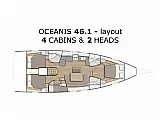 Oceanis 46.1 - owner version - Layout image