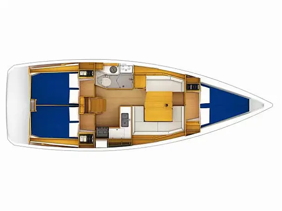 Sunsail 38 - Layout image