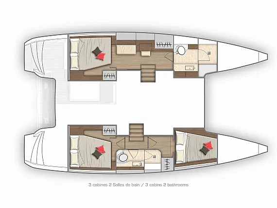 Lagoon 40 Owner Version - Layout image