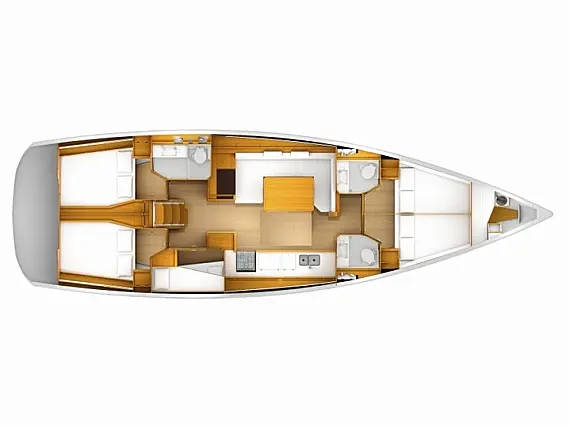 Sun Odyssey 519 -  5 cabs - Layout image