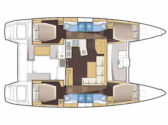 Lagoon 450  Flybridge - Layout image