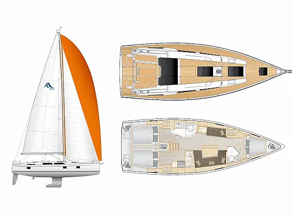 Hanse 418 - Layout image