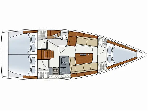 Hanse 345 - Layout image