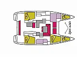 Lagoon 40 (3 cab) - Layout image