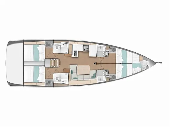 Sun Odyssey 490 4 cabins - Layout image