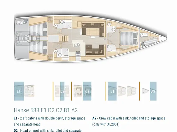 Hanse 588 - Layout image