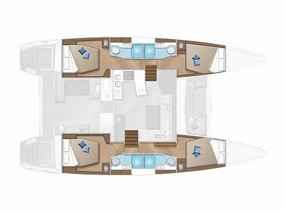 Lagoon 450  Flybridge - Layout image
