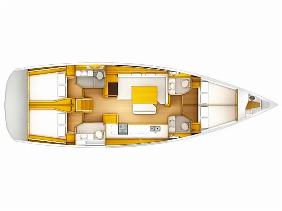Sun Odyssey 519 - 4 cabs - Layout image