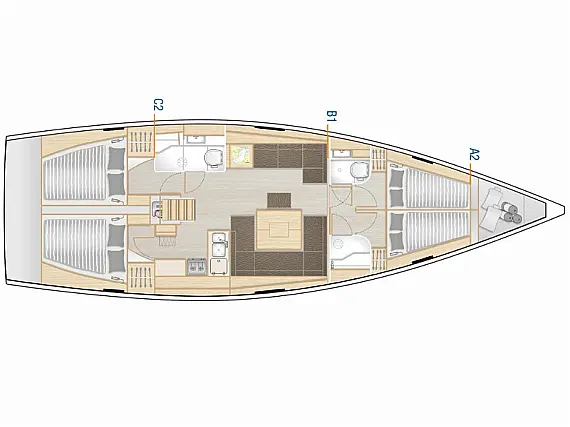 Hanse 458 - Layout image