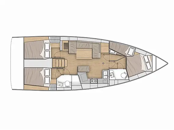 Oceanis 40.1 (4cab) - Layout image