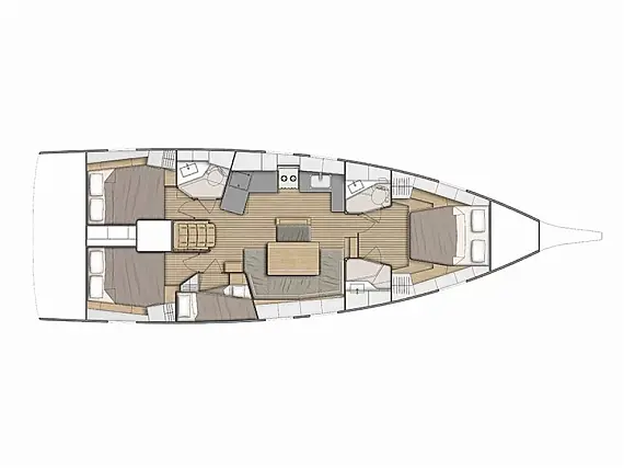 Oceanis 46.1 (bunk cab) - Layout image