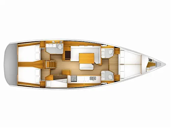 Sun Odyssey 519 -  5 cabs - Layout image