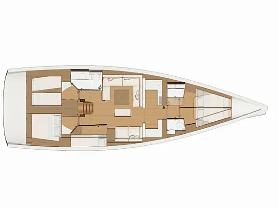 Dufour 520 Grand Large - Layout image