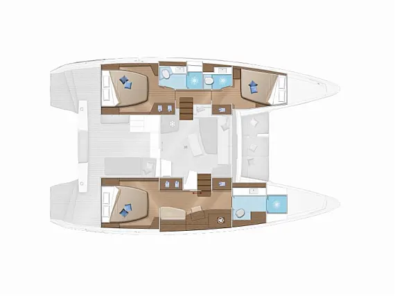 Lagoon 42 (3 cab) - Layout image