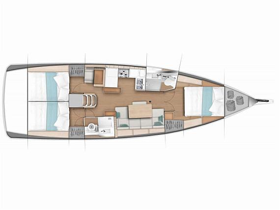 Sun Odyssey 440 - Layout image