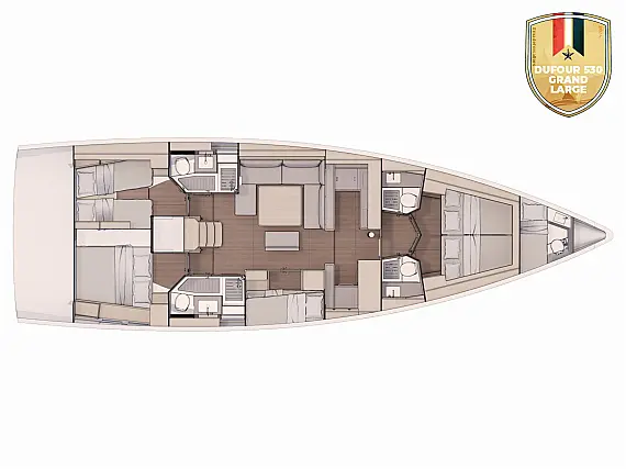 Dufour 530 Grand large - Layout image