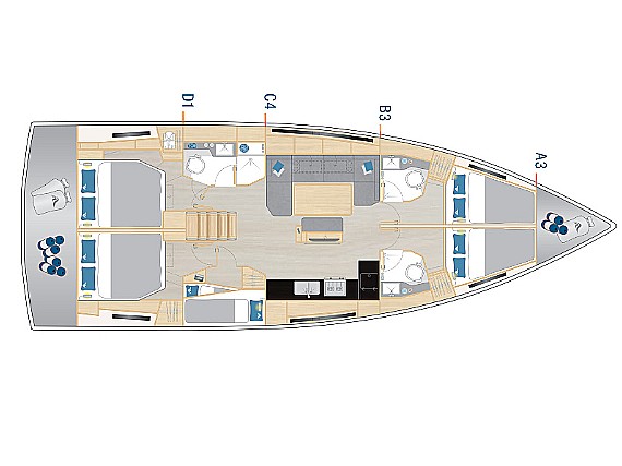Hanse 460 - Layout image