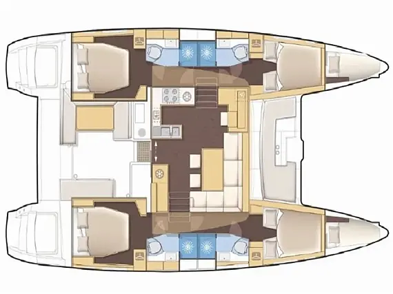 LAGOON  450F AMARE I / SKIPPERED ONLY / FREE STAND UP PADDLE / BOW CUSHIONS  - Layout image