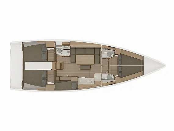 Dufour 460 Grand Large 5Cab - Layout image