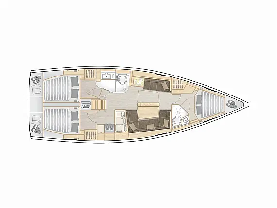 Hanse 418 - Layout image
