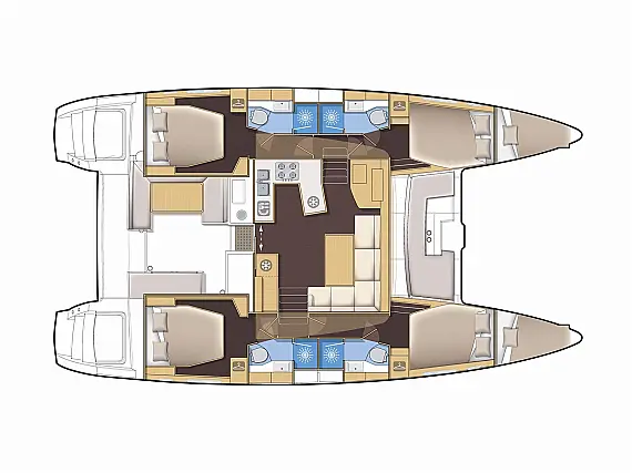 Lagoon 450 Fly A/C & GEN. - Layout image