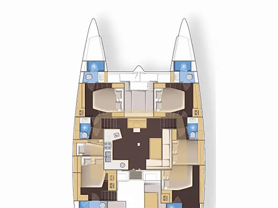 Lagoon 52 - 6 Cabin - Layout image