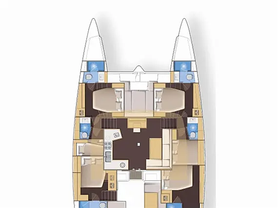 Lagoon 52 - 6 Cabin - Layout image