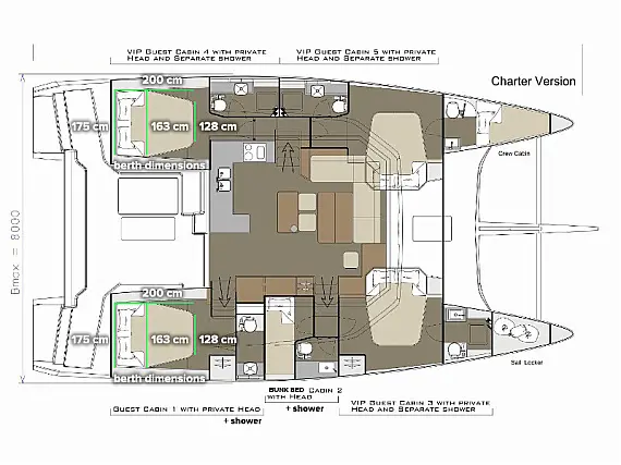 Dufour Catamaran 48 - Layout image