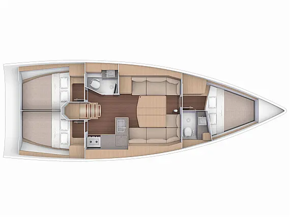 Dufour 390 - Layout image