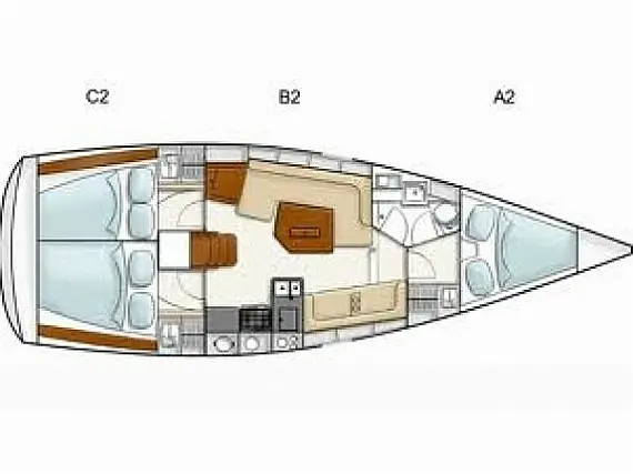 Hanse 385 - Layout image