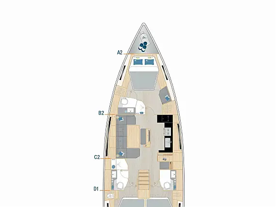 Hanse 460 - Layout image